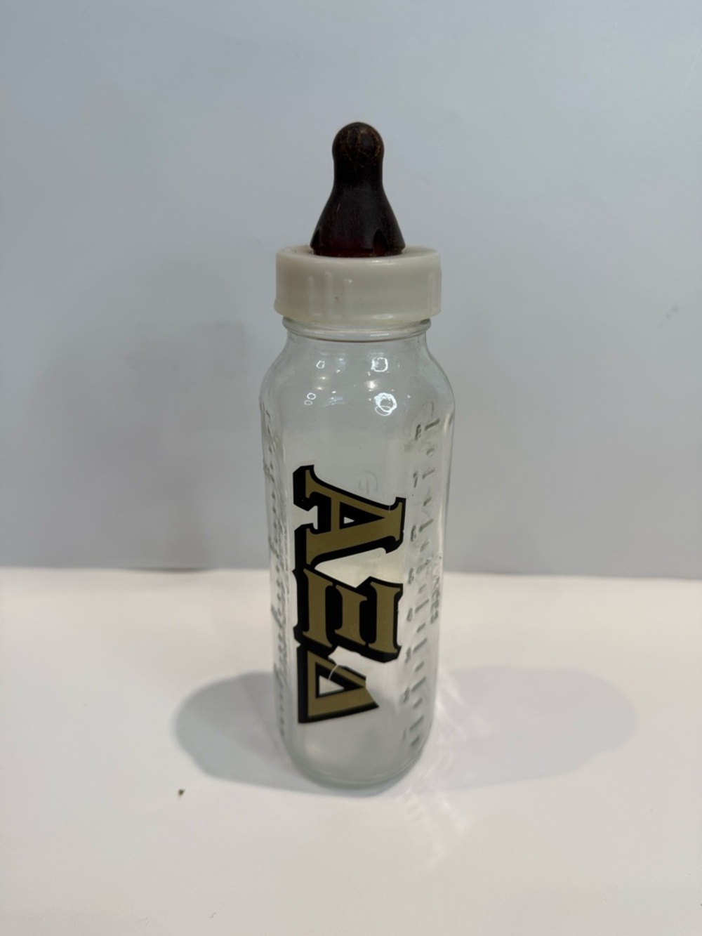 Vintage Evenflo Glass Baby Bottle Alpha Xi Delta Sorority Greek Life